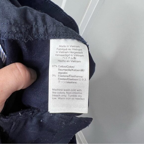 J Crew Womens Size 4 Stretch Chino Short Navy Blue FLAW Preppy Coastal Nautical - Picture 10 of 12